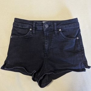 We The Free High Rise denim shorts in washed black